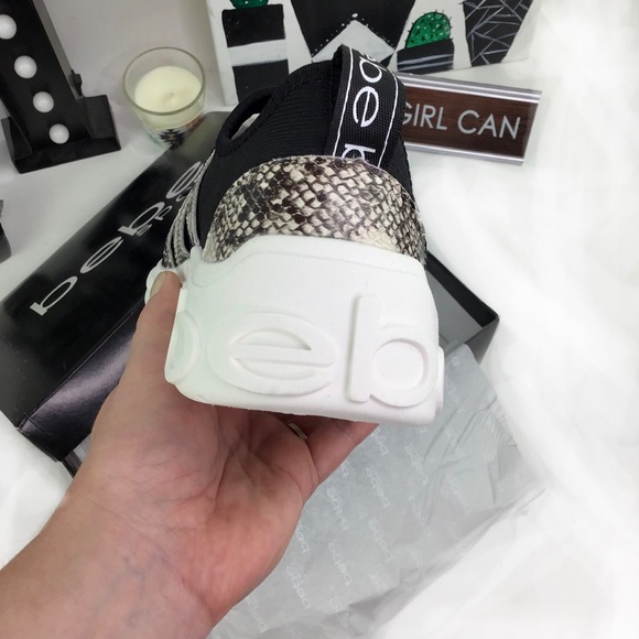 LAST 1 Bebe Sport Snake Black Leylan Sneaker 8 - Picture 8 of 11